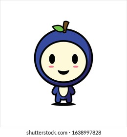 blackberry cute mascot character vector design