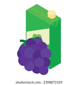 Blackberry drink icon isometric vector. Ripe blackberry and juice packaging icon. Food and beverage concept