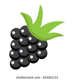 Blackberry flat icon, fruit and diet, vector graphics, a colorful solid pattern on a white background, eps 10.