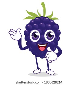 blackberry fruit cartoon in vector