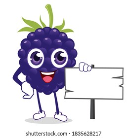 Blackberry Fruit Cartoon In Vector