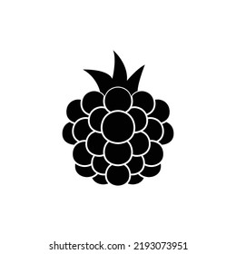 Blackberry Fruit Icon In Black Flat Glyph, Filled Style Isolated On White Background