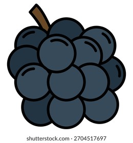 Blackberry Fruit Icon Template – Fresh Fruit Minimal Flat Vector Design