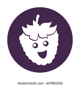 blackberry fruit kawaii character