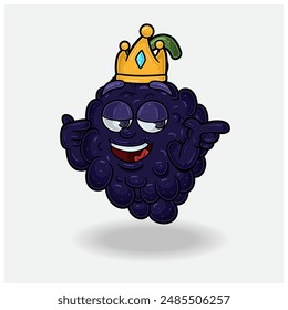 Caricatura del personaje de la mascota de la fruta de Blackberry con la expresión de Smug. Para marca, etiqueta, embalaje y producto. Ilustración vectorial