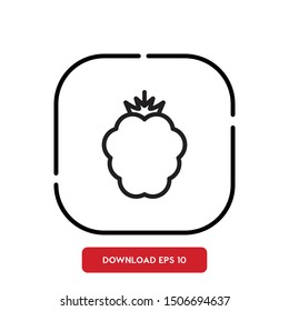 Blackberry, fruit symbol outline vector icon