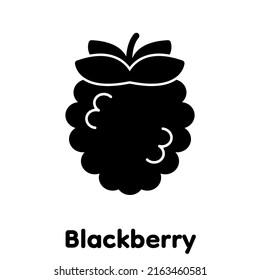 Blackberry glyph icon, Vector, Illustration.