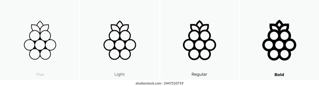 blackberry icon. Thin, Light Regular And Bold style design isolated on white background