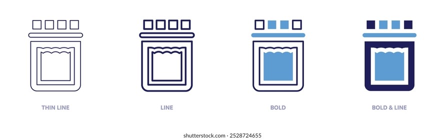 Blackberry jam icon in 4 different styles. Thin Line, Line, Bold, and Bold Line. Duotone style. Editable stroke.