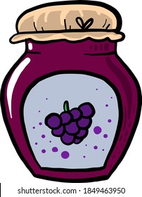 Blackberry jam, illustration, vector on white background