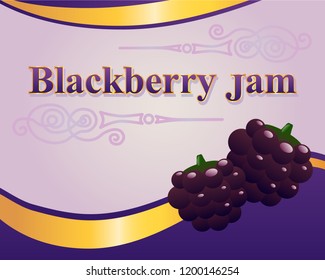 blackberry jam label design template