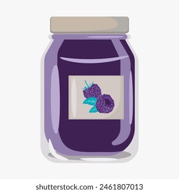 Blackberry mermelada simple ilustración plana
