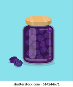 Blackberry jam vector illustration