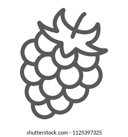 Blackberry line icon, fruit and vitamin, raspberry sign, vector graphics, a linear pattern on a white background, eps 10.