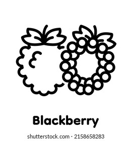 Icono lineal de Blackberry, Vector, Ilustración.