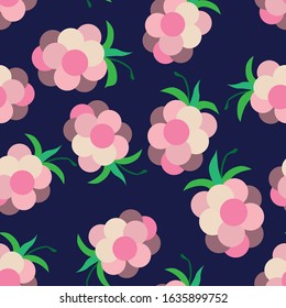 blackberry on navy blue background pattern