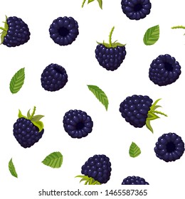 Blackberry seamless pattern. Summer fruits and berries colors background for posters, invitations, scrapbooking and textiles