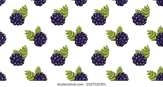 Blackberry seamless pattern. Vector. Can be used to create appealing and decorative designs for various products like wallpapers, fabric prints, packaging