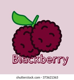 blackberry with sign.vector illustration