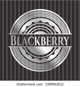Blackberry silver shiny badge. Vector Illustration. Mosaic.