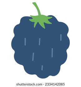 Blackberry single 1 lindo sobre fondo blanco, ilustración vectorial.
