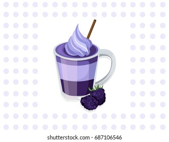Blackberry Smoothie Cocktail Vector background