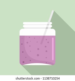 Blackberry smoothie icon. Flat illustration of blackberry smoothie vector icon for web design