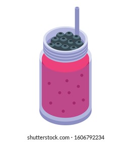 Blackberry smoothie icon. Isometric of blackberry smoothie vector icon for web design isolated on white background