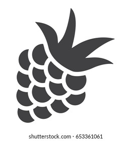 Blackberry solid icon, fruit and diet, vector graphics, a glyph pattern on a white background, eps 10.