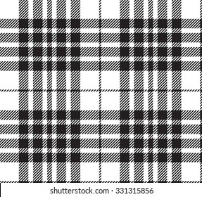 Blackberry tartan seamless black and white vector background