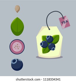 Blackberry Tea Set Elements Ingredients Tea Stock Vector (Royalty Free ...