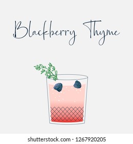 Blackberry thyme cocktail design