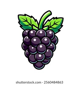 blackberry vector design illustration, blackberry icon, blackberry logo, blackberry fruit, great as a sticker.