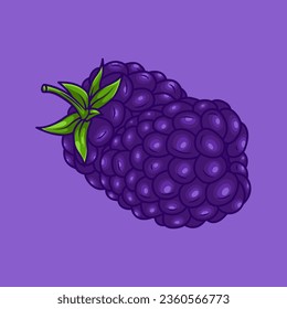 blackberry vector illustration cartoonish style