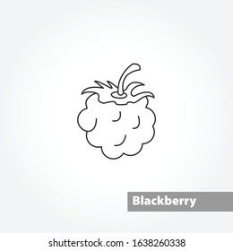 blackberry vector line icon on white background