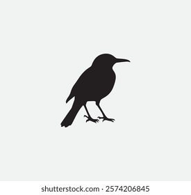 Blackbird animals with a black outline on it vector graphic
