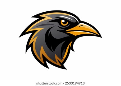 Blackbird head mascot logo design vector