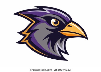 Blackbird head mascot logo design vector