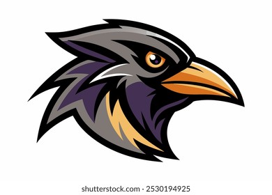 Blackbird head mascot logo design vector