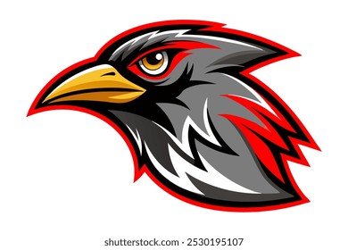 Blackbird head mascot logo design vector