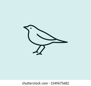 Blackbird icon line isolated on clean background. Blackbird icon concept drawing icon line in modern style. Vector illustration for your web mobile logo app UI design.