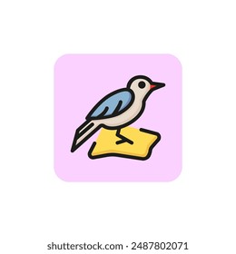 Blackbird line icon. Animal, nestling, ornithology. Nature concept. Vector illustration can be used for topics like wildlife, migration, springtime