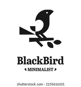 Blackbird silhouette logo design vector illustration