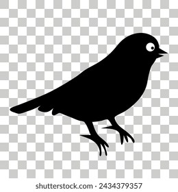 Blackbird, sparrow, crow, bird, canary, dove, bullfinch. Bird silhouettes. Eps 10