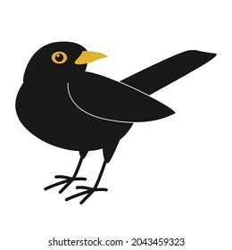 Blackbird Vector Illustration Flat Style Side Stock Vector (Royalty ...