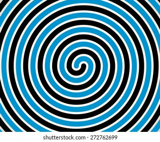 Black-blue duo-tone spiral  element, background. Editable vector