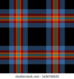 Black,Blue,Red,Orange and Green Tartan Plaid Scottish Seamless Pattern. Texture from tartan, plaid, tablecloths, shirts, clothes, dresses, bedding, blankets and other textile.