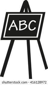 Blackboard with ABC letters