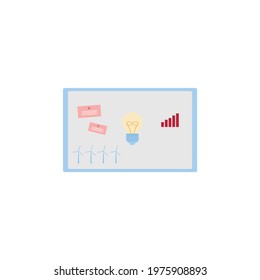 blackboard analyzing wind electricity price
