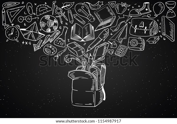 Blackboard Back School Background Stock Vector Royalty Free